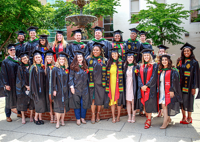 FSU PA class pose together at graduation