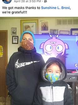 Social media post of persons with masks
