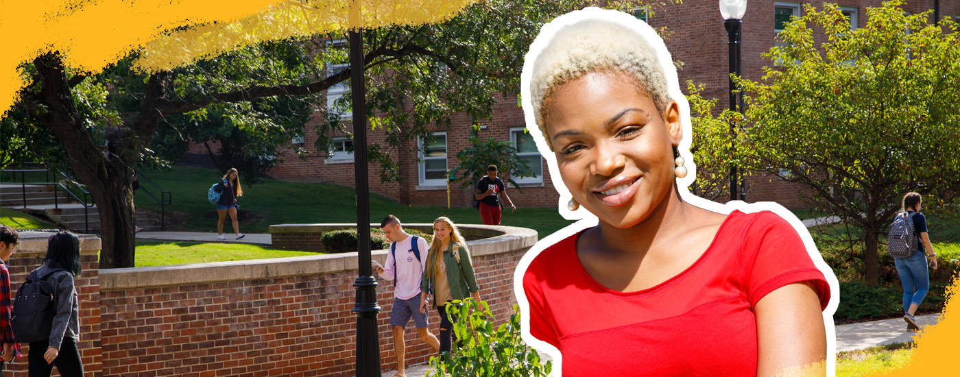 Student on campus